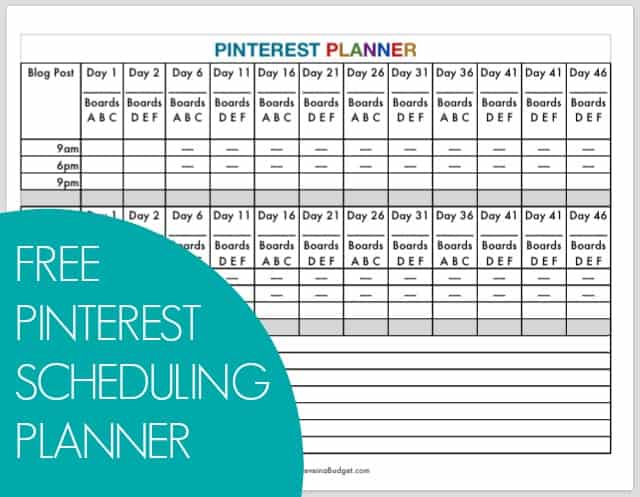 free pinterest pinning schedule believe in a budget