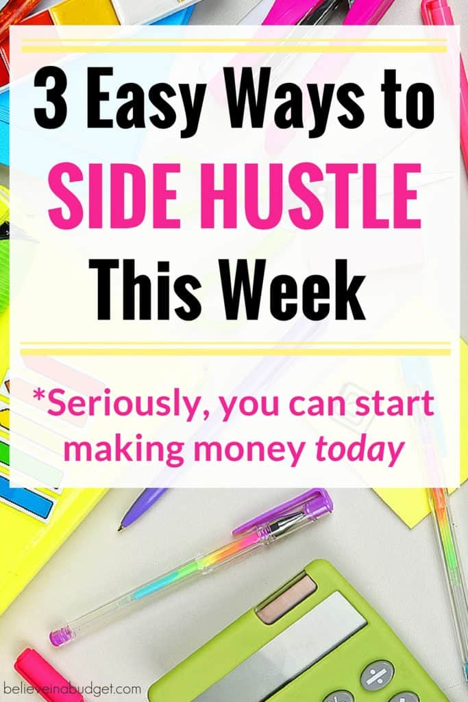 If you want to make extra money, you need to side hustle. I'm sharing three ways you can side hustle and make money today. These side hustle ideas are totally legit and I walk you through with tutorials on how to make money. All of these side hustles will help you start making money now!