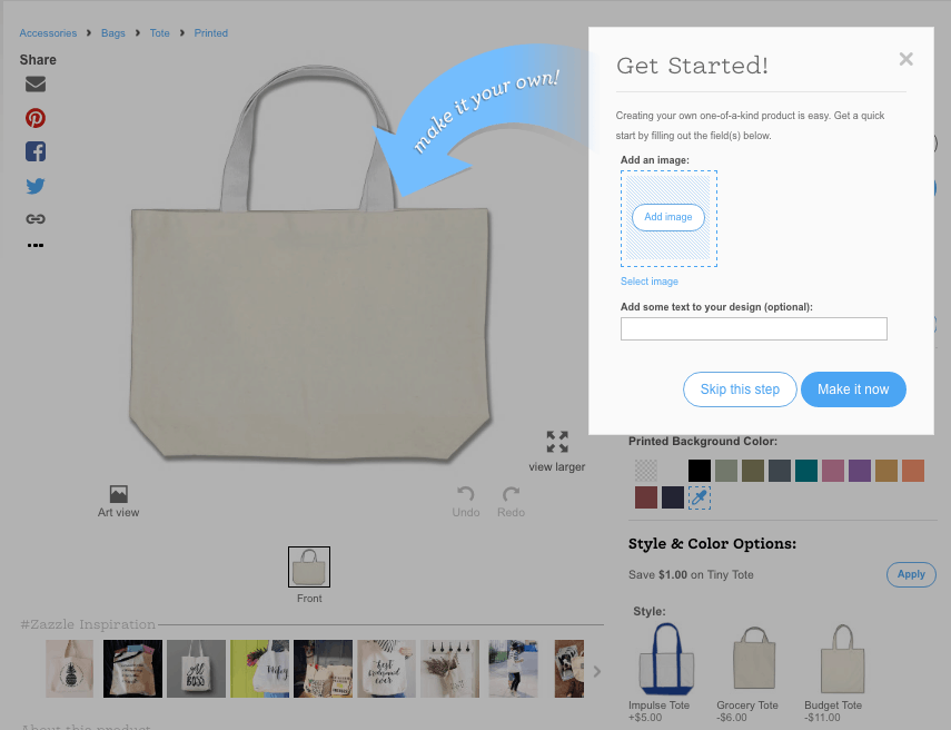 Zazzle Tote Bag Design