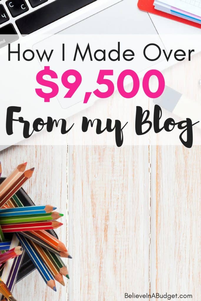 Last month I made over $9,500 blogging part time. I spent about 6-8 hours a week on my blog. Here's what I worked on to make money online and earn a full time living from my blog. 