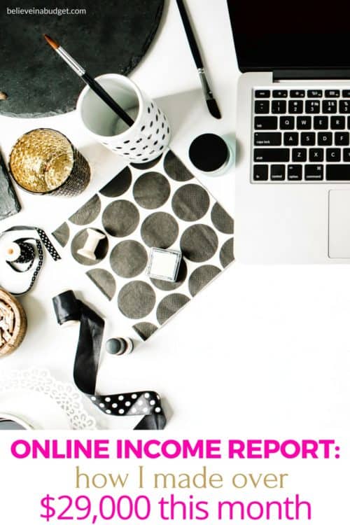 Here is my online income report! I'm sharing how to make money blogging and how to make money online. This online income report lists tons of FREE advice on how you can get started with blogging, how I make money online and more!