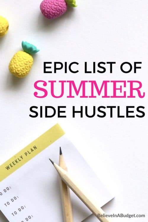 This epic list of summer side hustles perfect for a seasonal part time job.