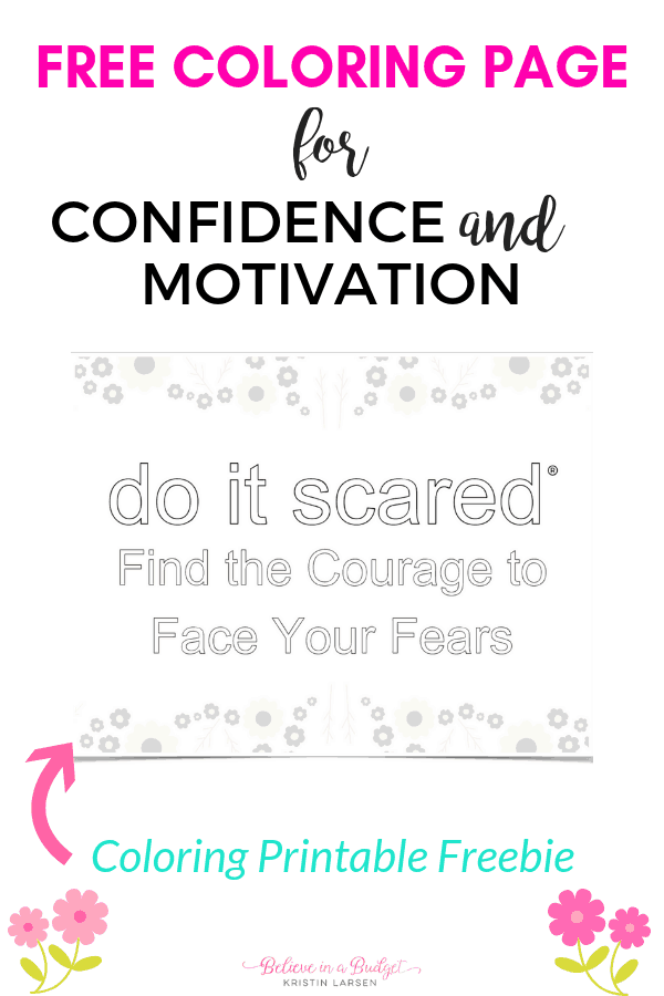 This free printable and coloring page is great for reducing anxiety, motivation and inspiring. Part of the #doitscaremovement, you can grab this freebie to print out! 