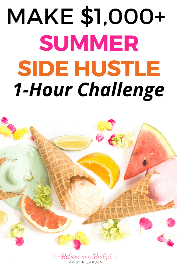 Take the summer side hustle challenge and make $1,000 or more this summer. This easy side hustle will take one hour per week and help you earn extra income!