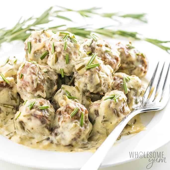 Healthy Ground Chicken Meatballs Recipe in Creamy Sauce